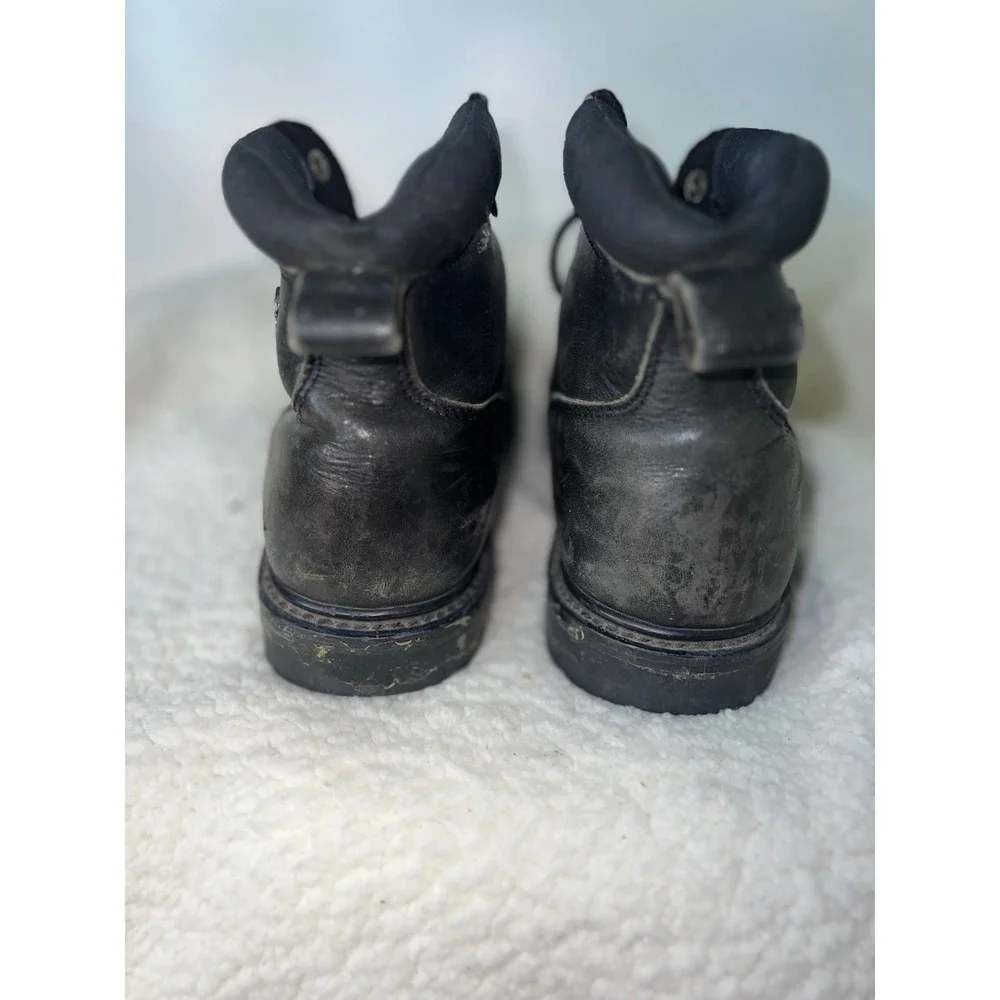 Harley Davidson Mens Black Leather Motorcycle Boots Lace Up Mid Calf size 11 1/2